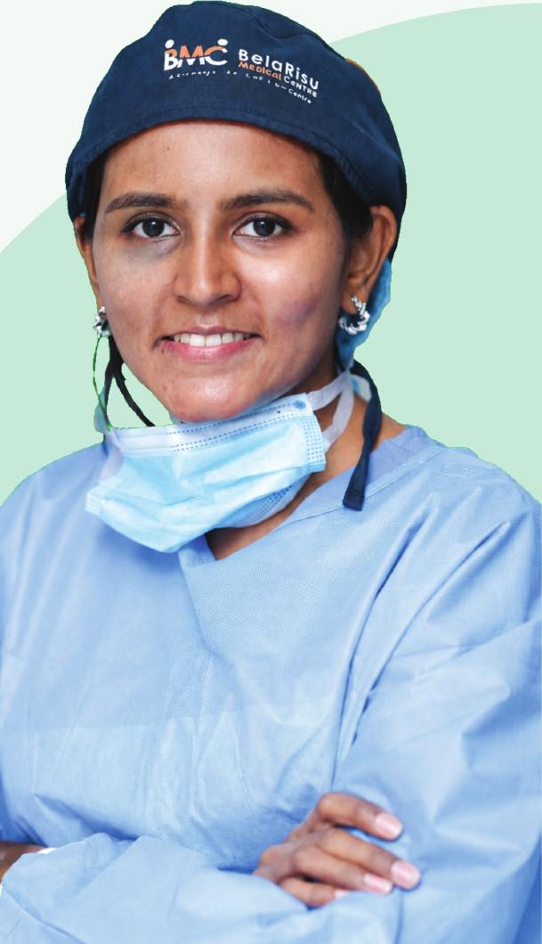 Dr. Preetha Anand in surgical attire